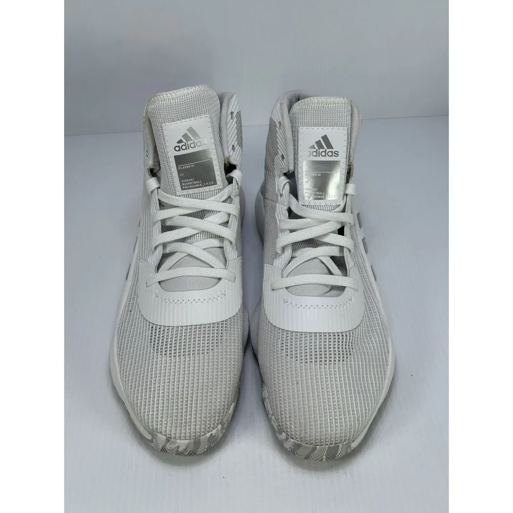 Adidas Pro Bounce Basketball‎ Shoes Triple White Silver Mens Size 16 New